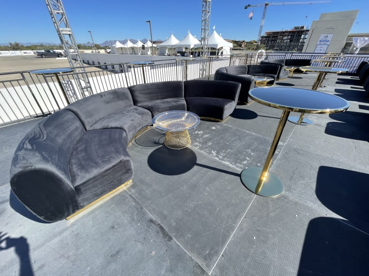Colette Crescent Sofa - Black view 2