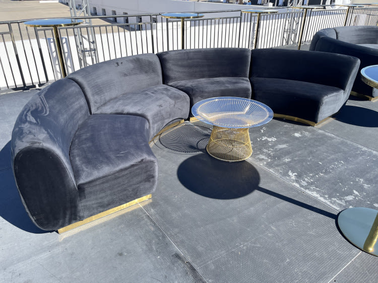 Colette Crescent Sofa - Black view 3