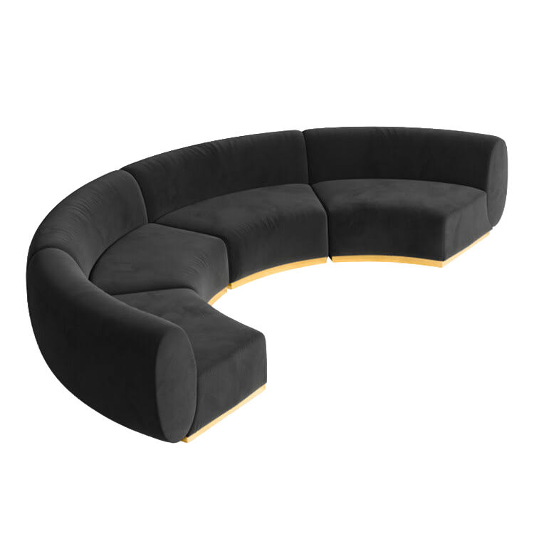 Colette Crescent Sofa - Black