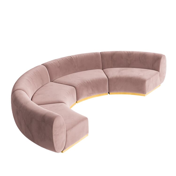 Colette Crescent Sofa - Blush
