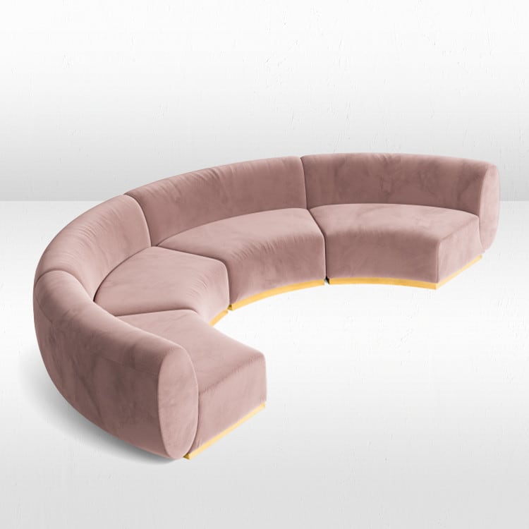 Colette Crescent Sofa - Blush view 9