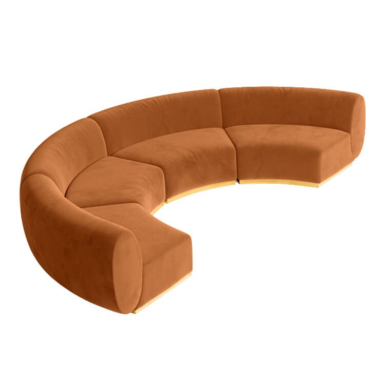 Colette Crescent Sofa - Cinnamon