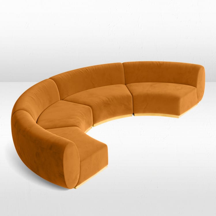 Colette Crescent Sofa - Caramel view 2