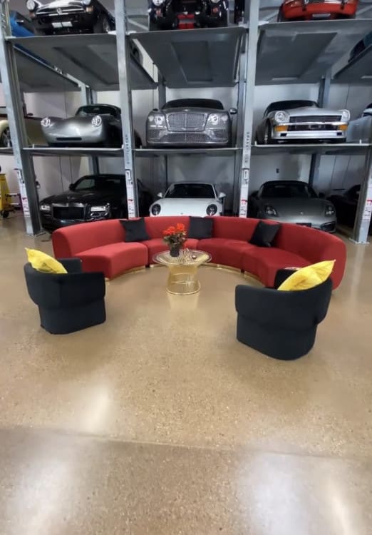 Colette Crescent Sofa - Crimson view 4