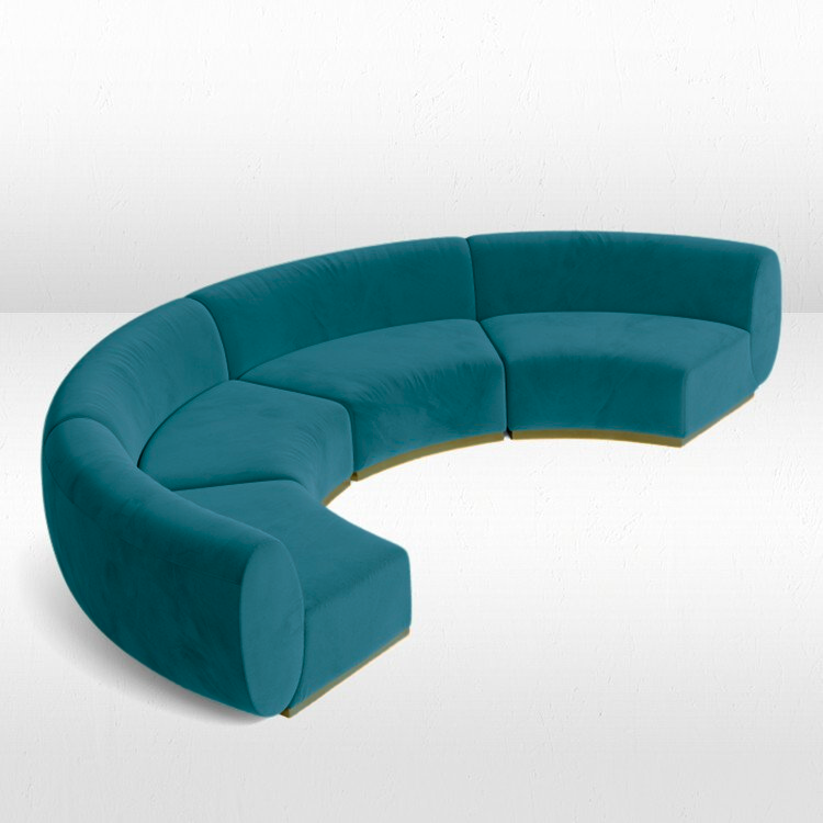 Colette Crescent Sofa - Dark Teal view 5