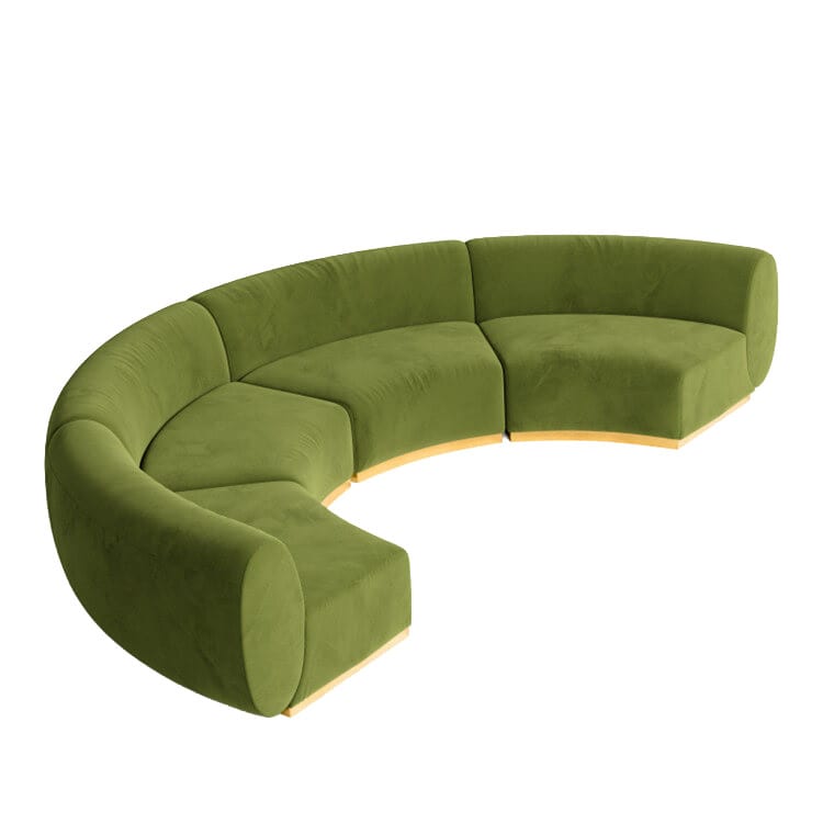 Colette Crescent Sofa - Moss