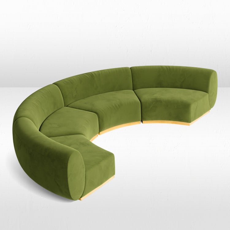 Colette Crescent Sofa - Moss view 3