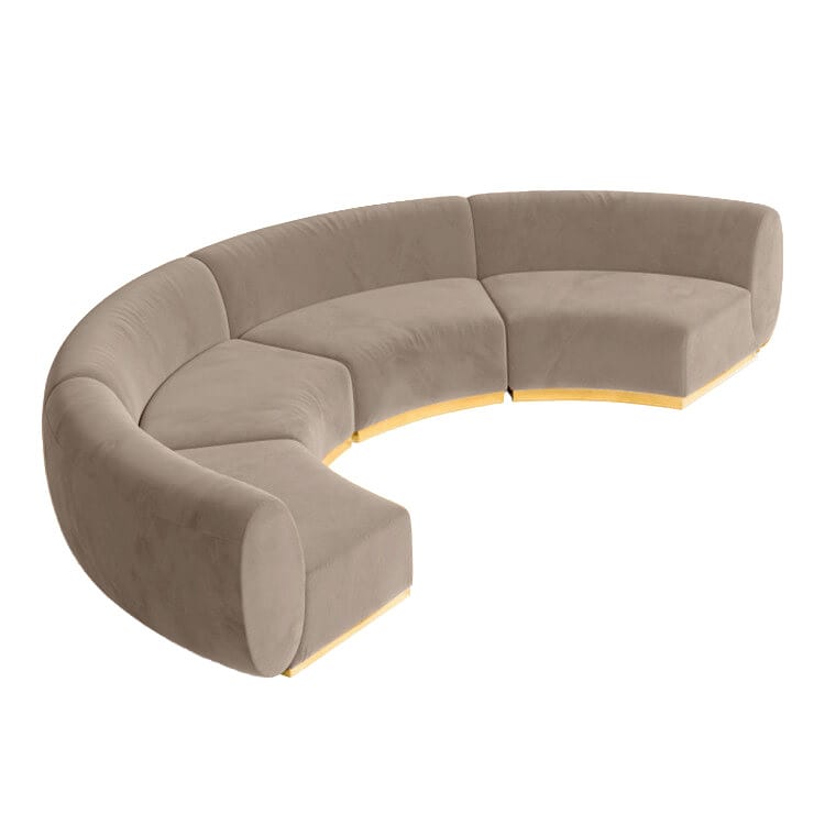 Colette Crescent Sofa - Pewter