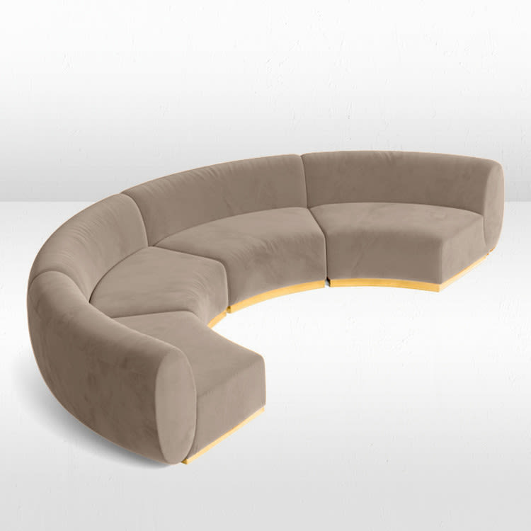 Colette Crescent Sofa - Pewter view 3