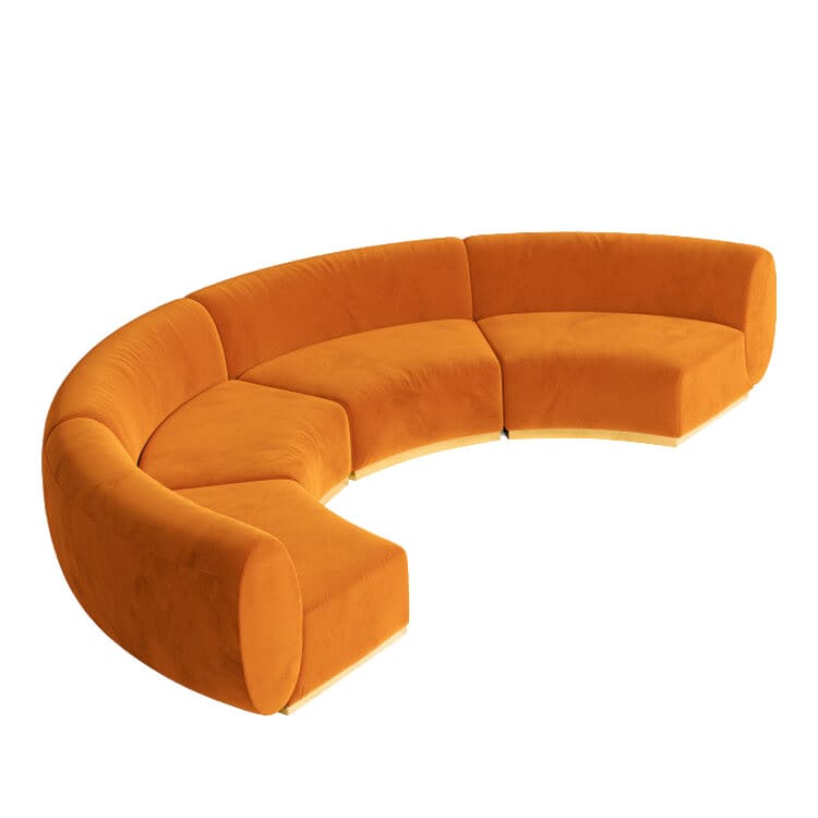 Colette Crescent Sofa - Rust