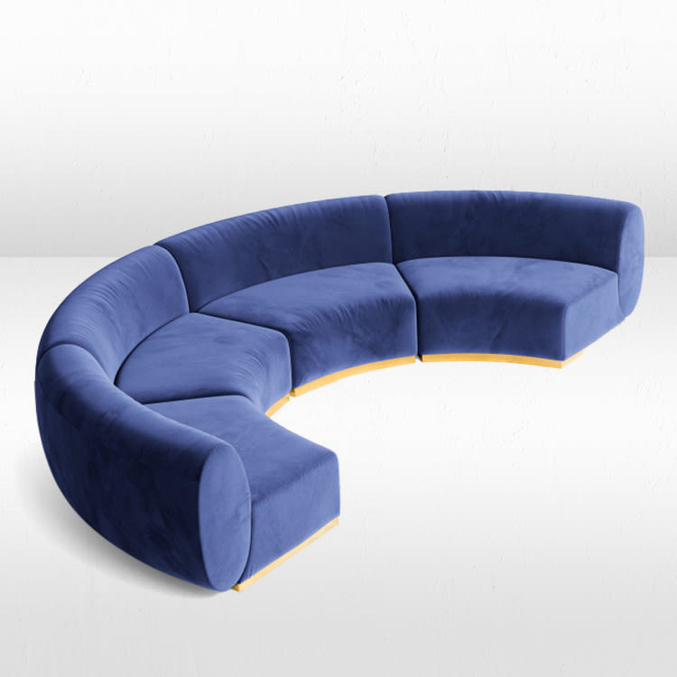 Colette Crescent Sofa - Sapphire view 2