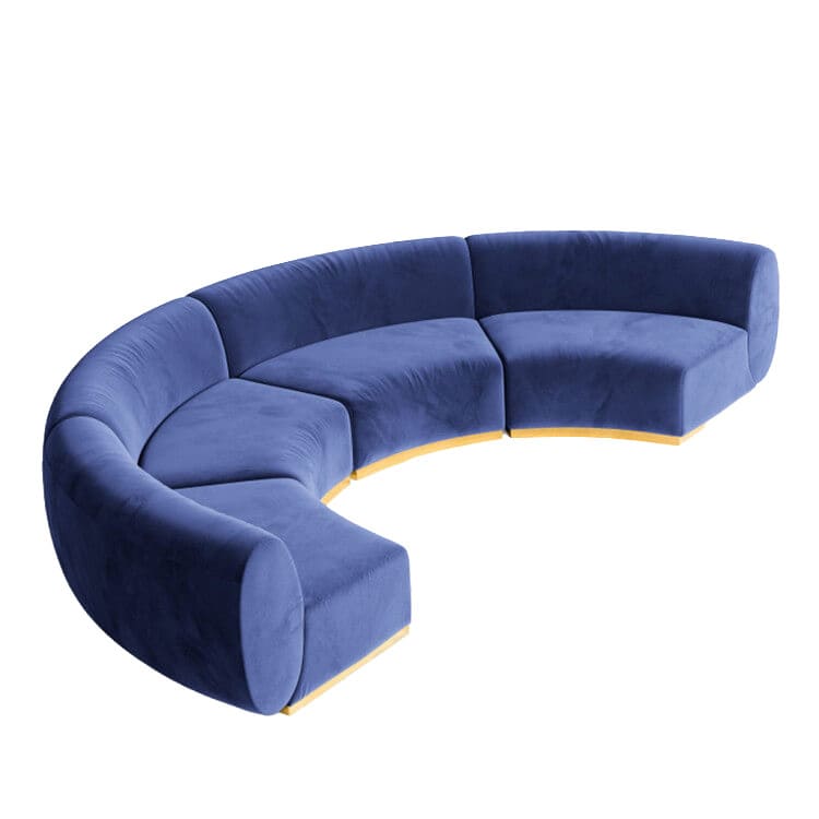 Colette Crescent Sofa - Sapphire