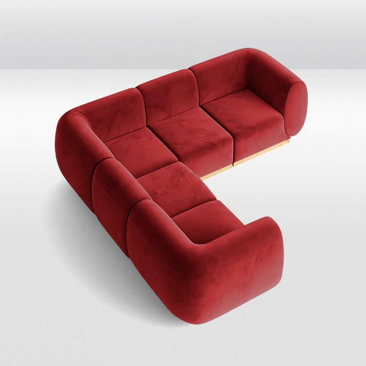 Colette L Sofa - Crimson view 2