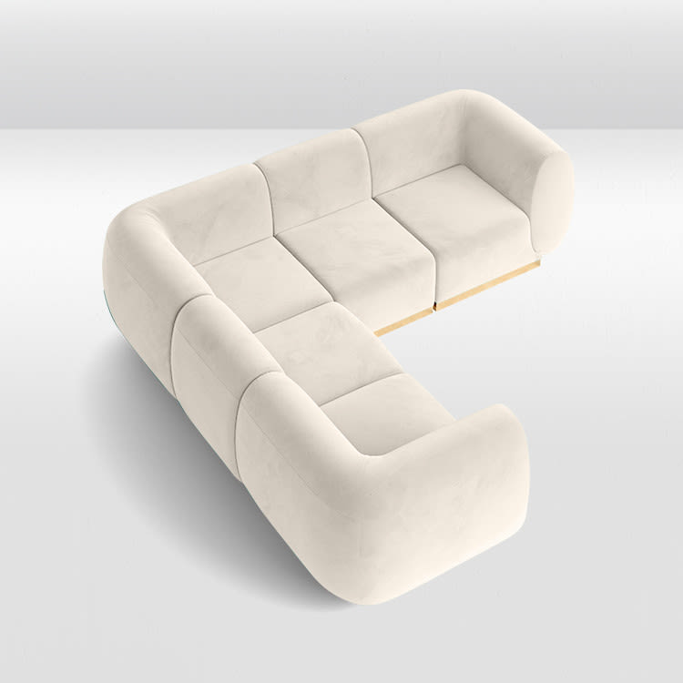Colette L Sofa - Ivory view 3