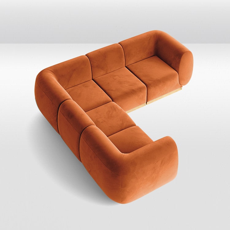 Colette L Sofa - Rust view 2