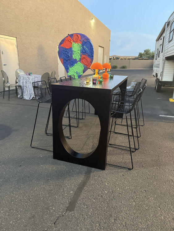 Flint Wood Communal Table - Black view 2