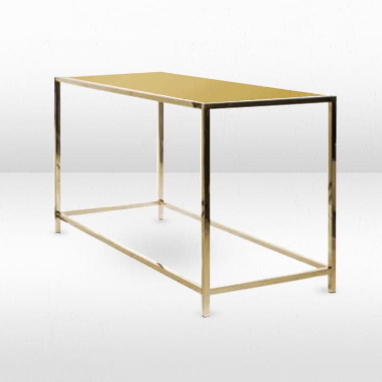 Rivington Flat Gold Communal Table / Gold Mirror Top view 2