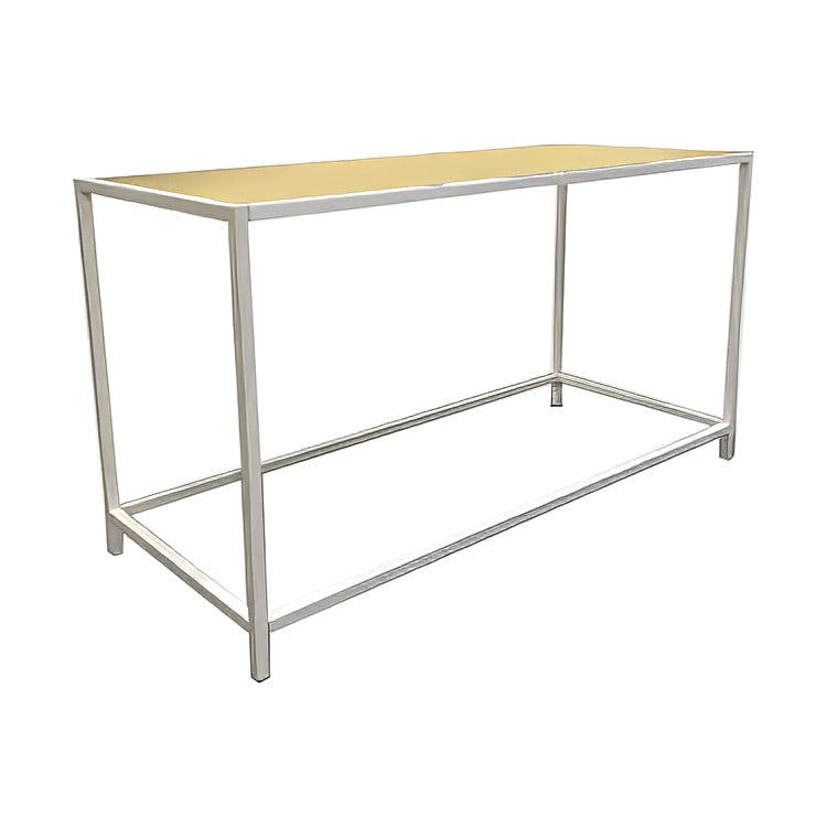 Rivington White Communal Table / Gold Mirror Top