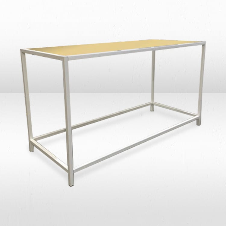 Rivington White Communal Table / Gold Mirror Top view 2