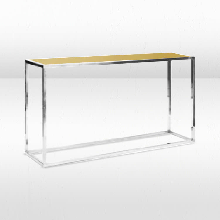 Bentley Counter Height Table  - Silver Frame / Gold Mirror Top view 2