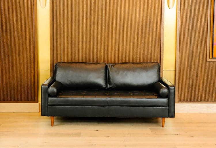 Dylan Leather Sofa - Black view 5