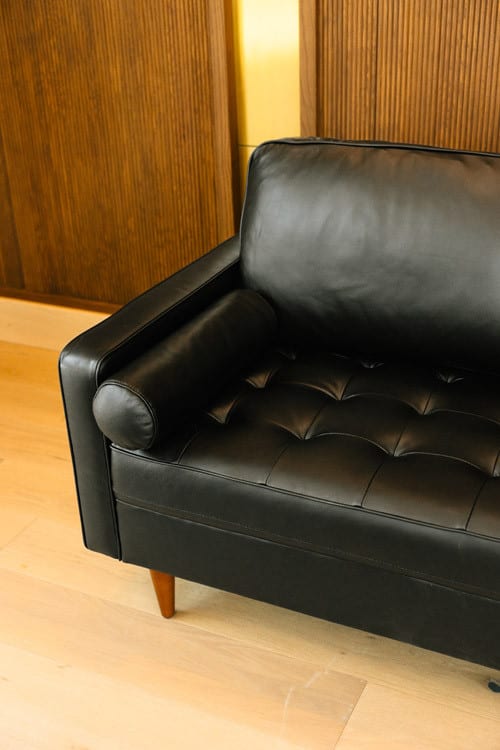 Dylan Leather Sofa - Black view 6