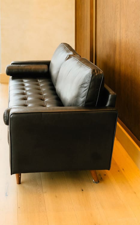 Dylan Leather Sofa - Black view 7