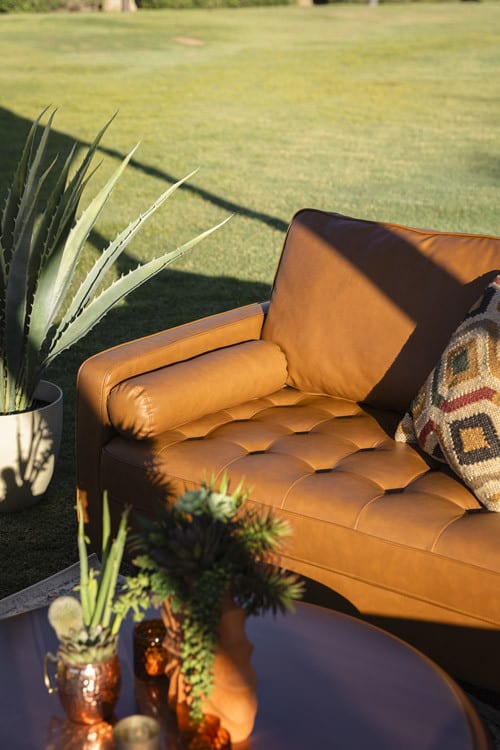 Dylan Leather Sofa - Tan view 12