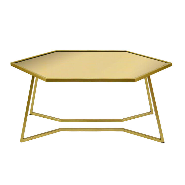 Geo Coffee Table / Gold Mirror Top