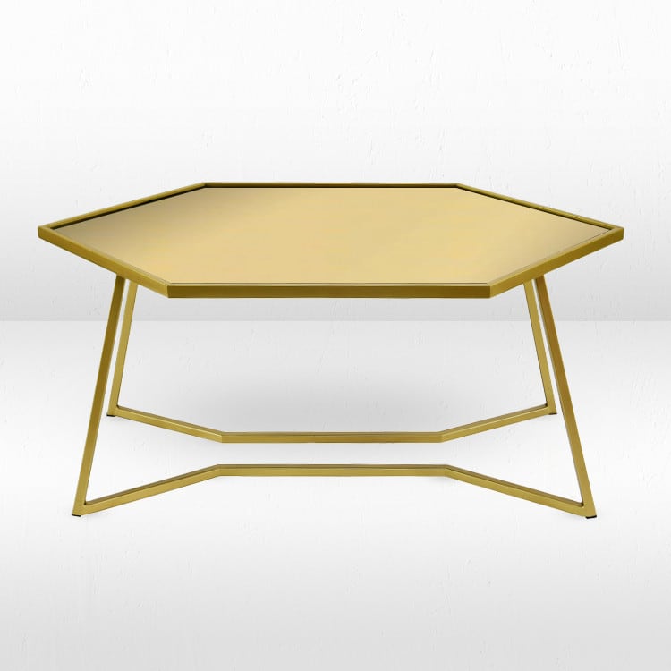 Geo Coffee Table / Gold Mirror Top view 2
