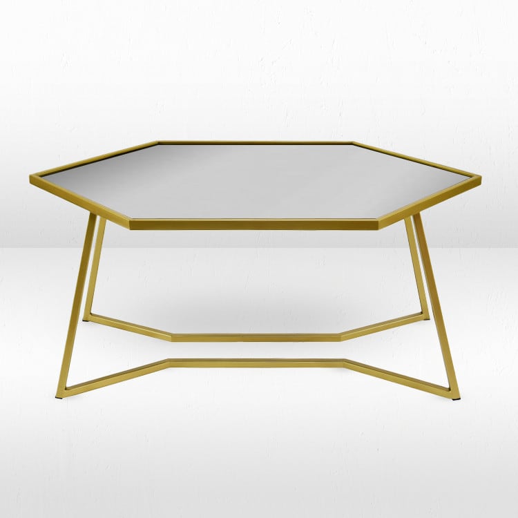 Geo Coffee Table / Silver Mirror Top view 2