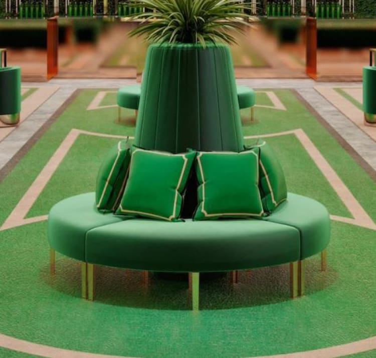 Kincaid Circle Sofa - Emerald view 2