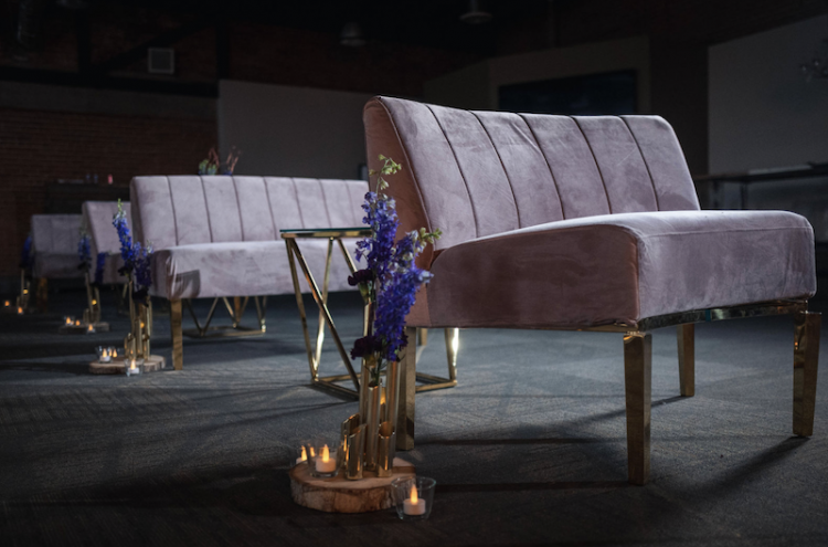 Kincaid Inside Round Sofa - Dusty Rose view 6
