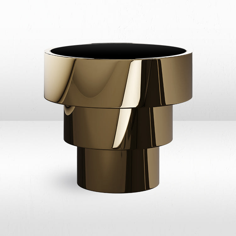 Lenox Side Table / Black Matte Top view 2