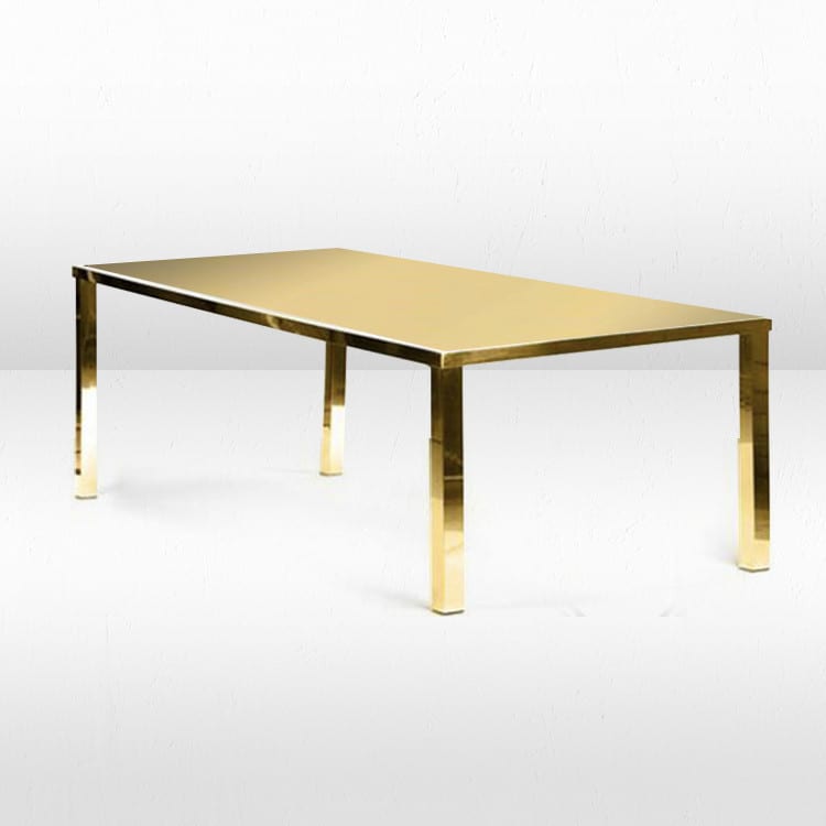 Metropolitan Communal Table - Flat Gold Frame / Gold Mirror view 2