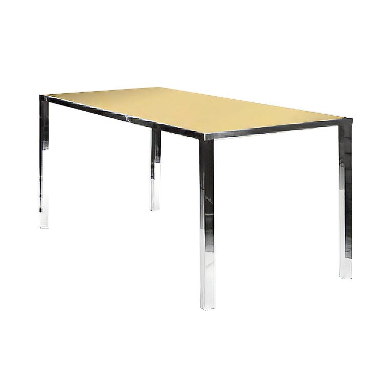 Metropolitan Communal Table - Silver Frame / Gold Mirror Top