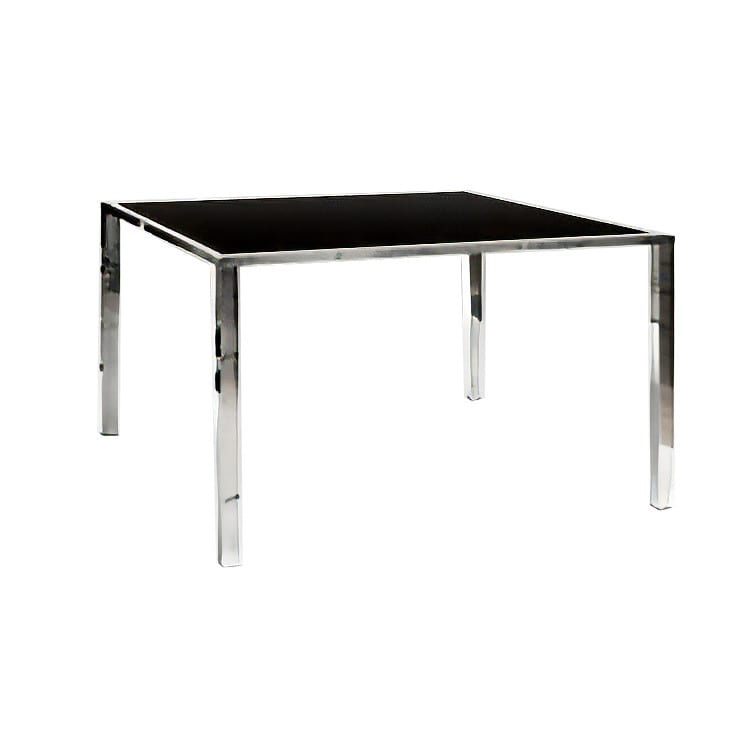 Metropolitan Communal Table - Silver Frame /  Black Matte Top