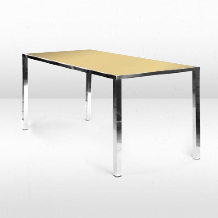Metropolitan Communal Table - Silver Frame / Gold Mirror Top view 2