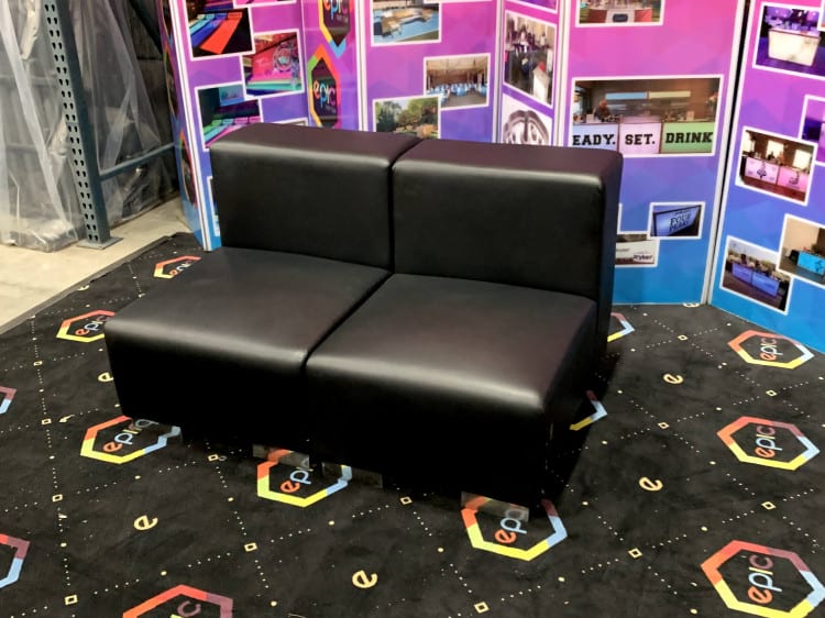 Mondrian Armless Loveseat - Black view 3