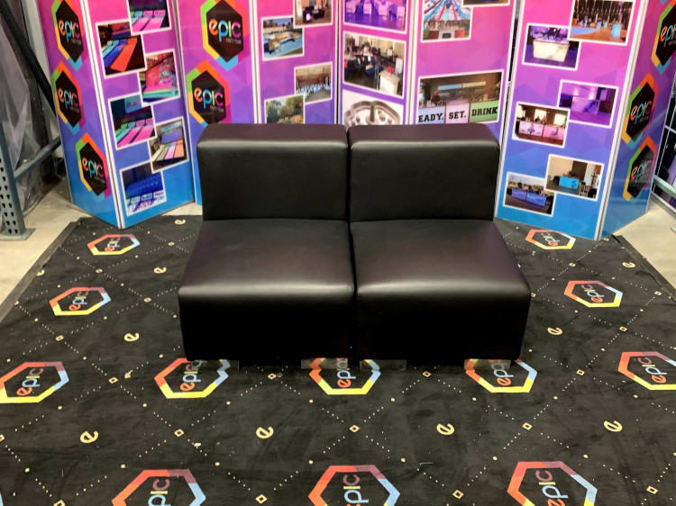 Mondrian Armless Loveseat - Black view 2
