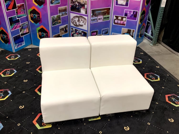 Mondrian Armless Loveseat - White view 3