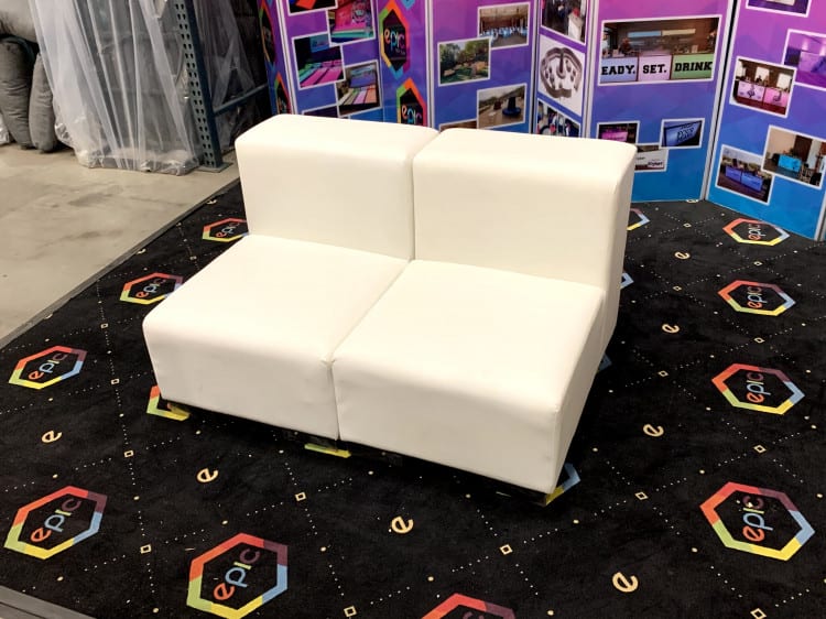 Mondrian Armless Loveseat - White view 2