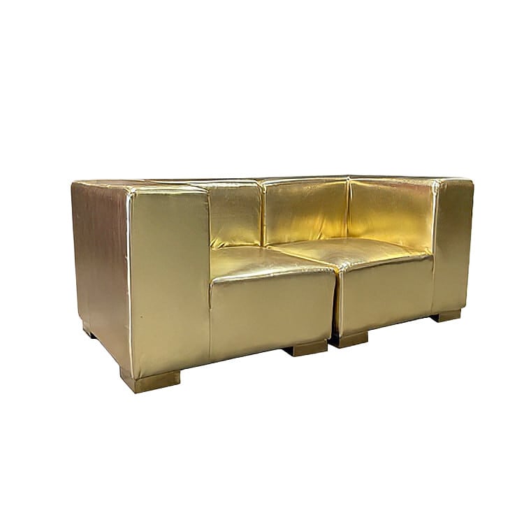 Mondrian Loveseat - Gold Metallic view 3