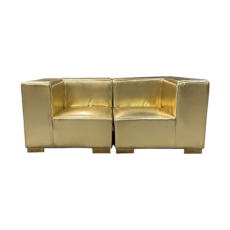 Mondrian Loveseat - Gold Metallic