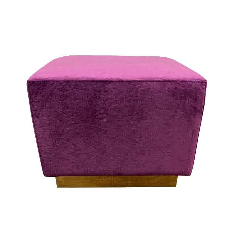 Colette Cube Ottoman - Berry