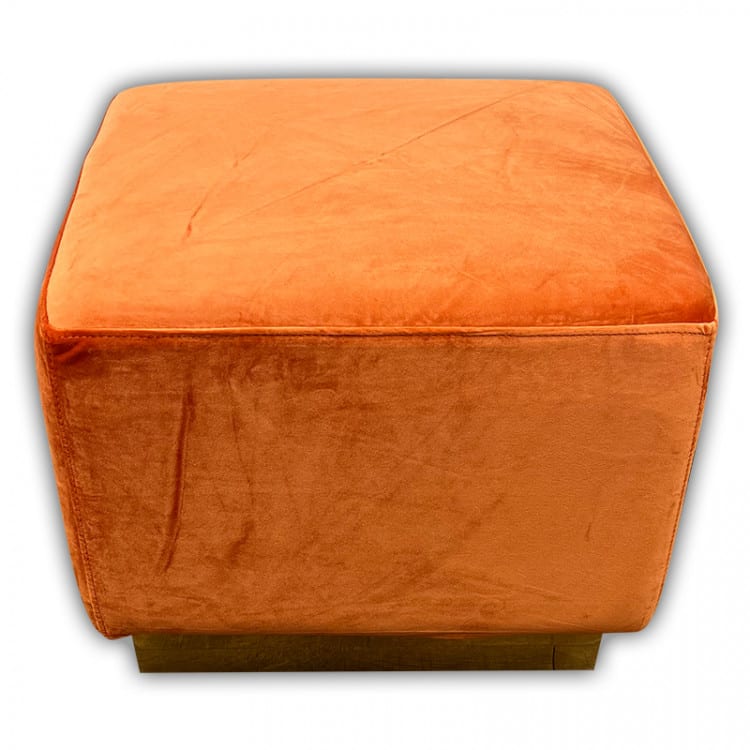 Colette Cube Ottoman - Rust view 2