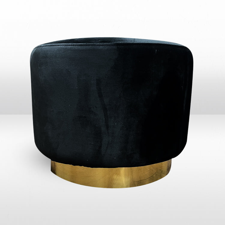Colette Dot Ottoman - Black view 3