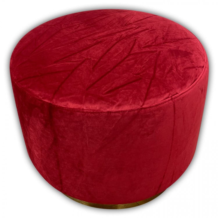 Colette Dot Ottoman - Crimson view 2