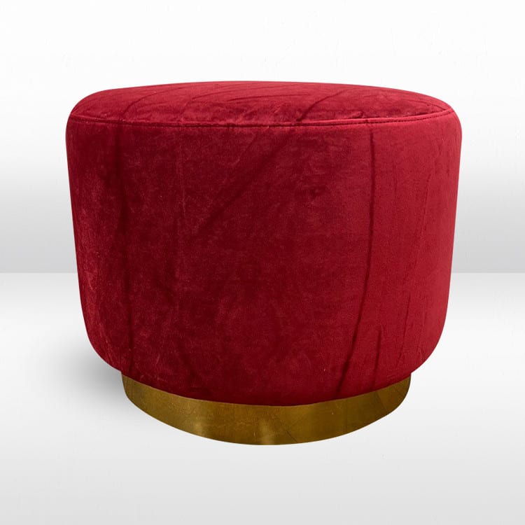 Colette Dot Ottoman - Crimson view 4