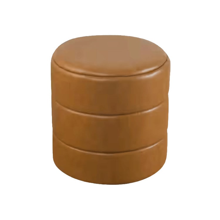 Leather Pleated Ottoman